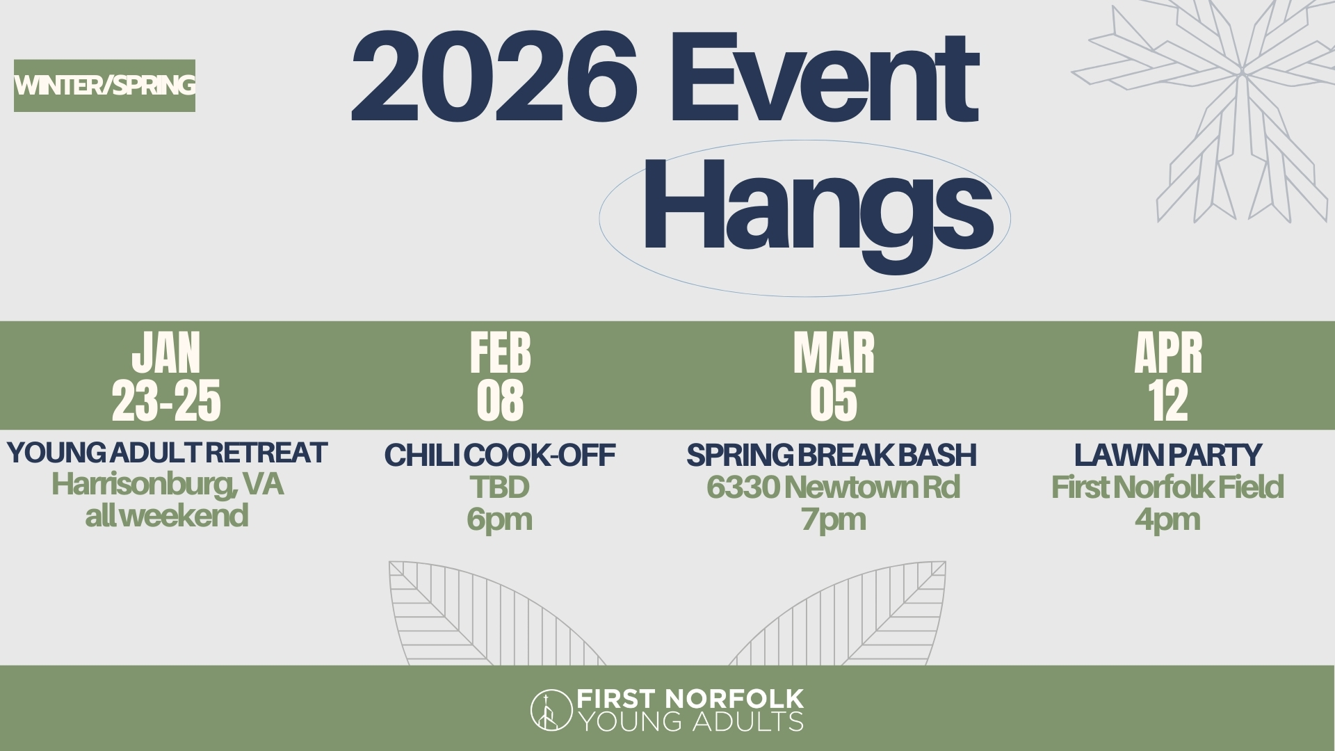 Young Adults Fall 2025 Events Hang